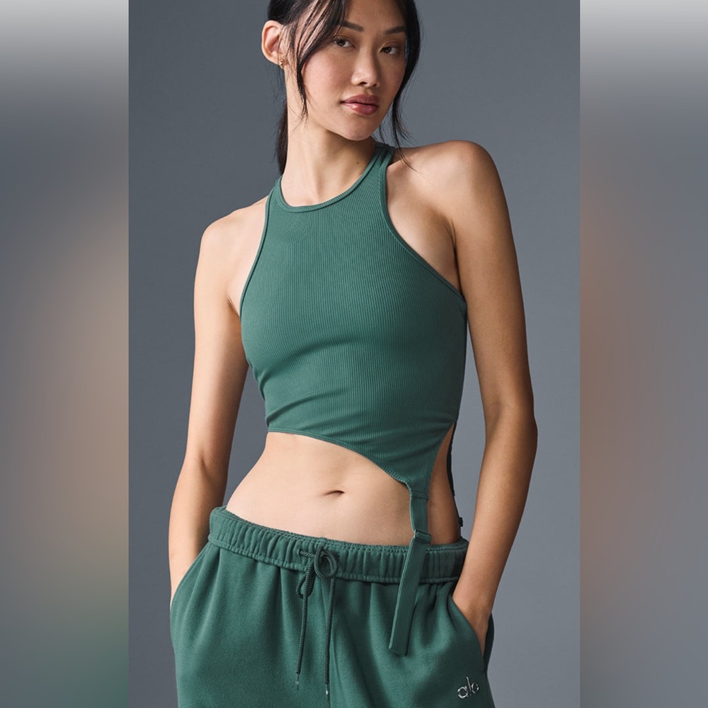 ALO Yoga Teal Ribbed Bodysuit